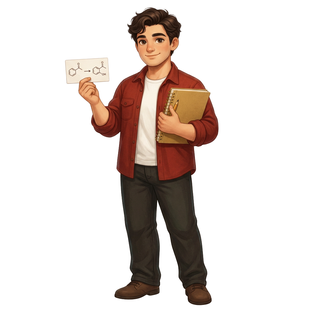 Friendly illustrated chemistry guide representing Reni